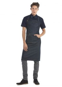 Tablier a bavette en denim